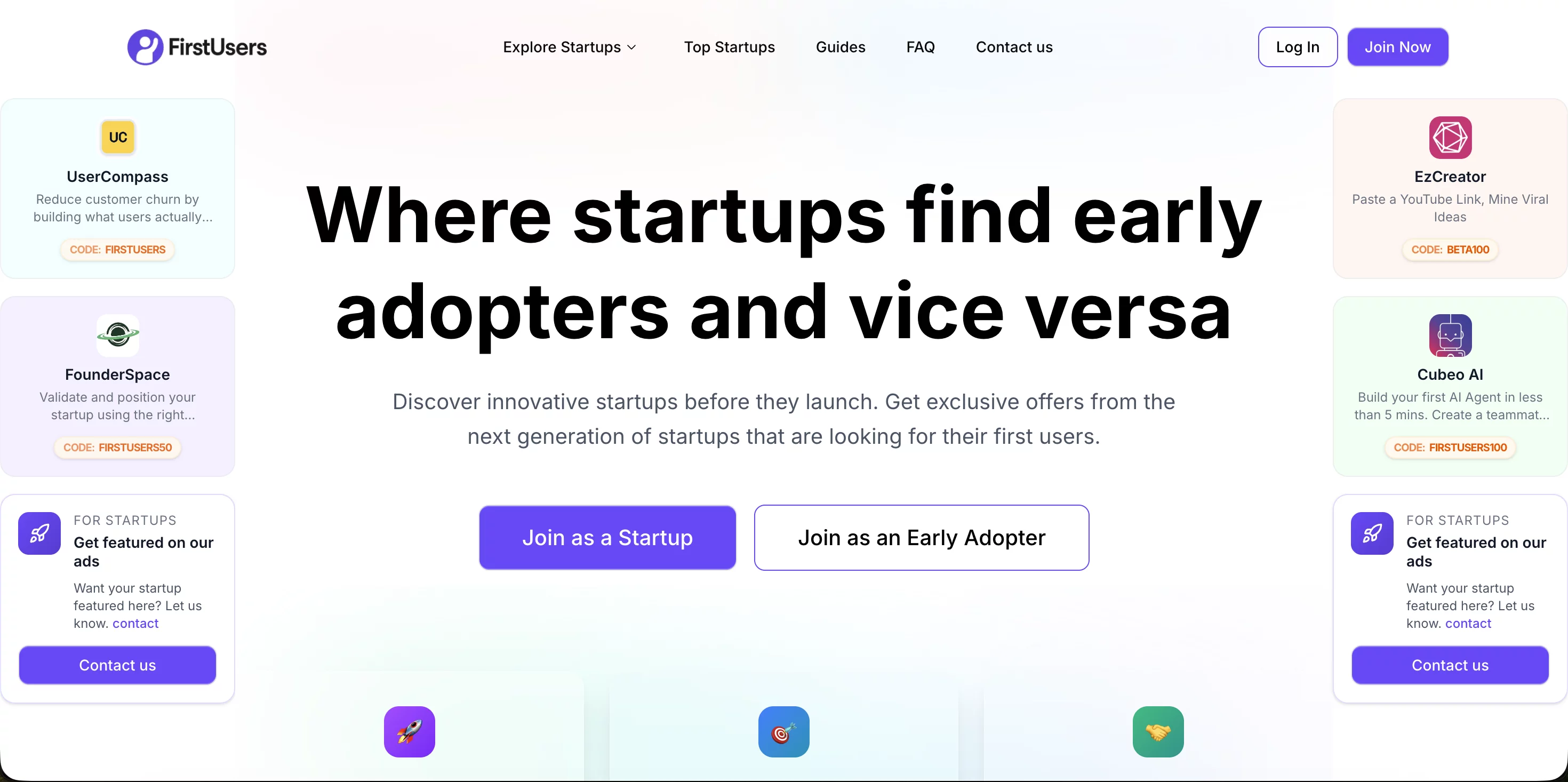 First Users product screenshot