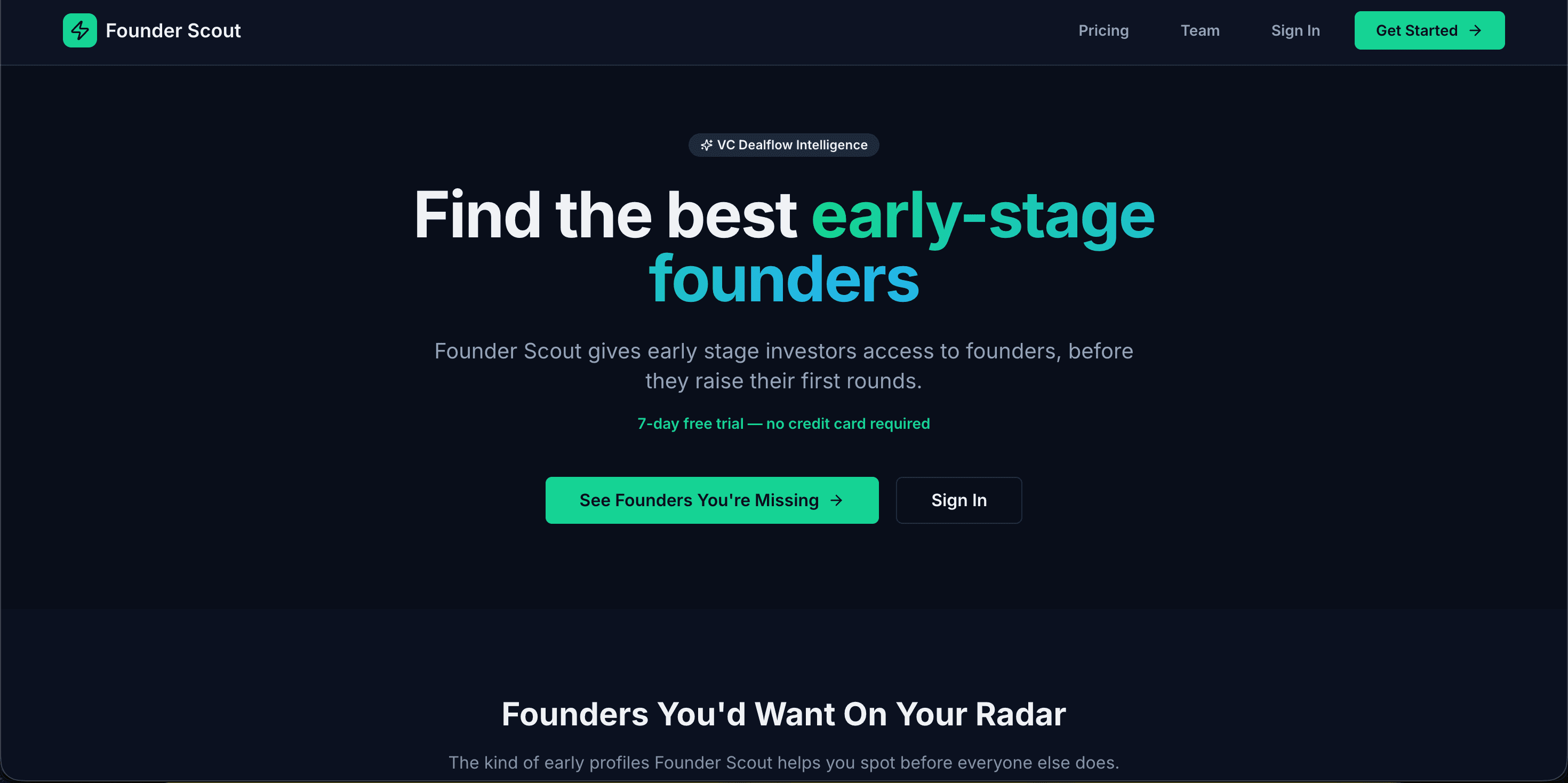 Founder Scout product screenshot