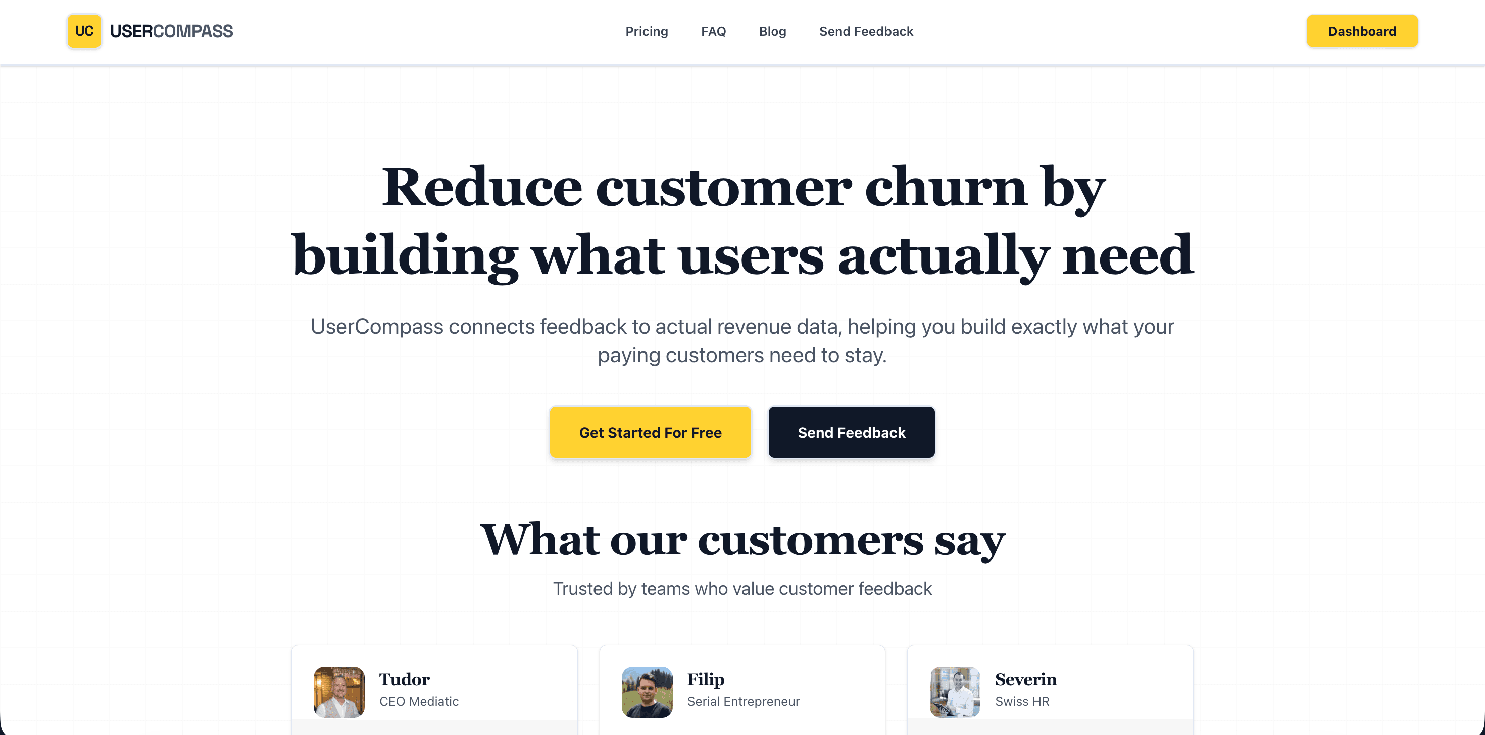 User Compass product interface